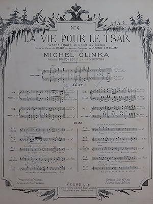 Bild des Verkufers fr GLINKA Michel La Vie pour le Tsar No 4 Piano XIXe zum Verkauf von partitions-anciennes