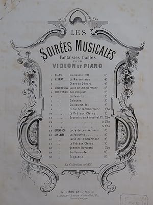 Image du vendeur pour SINGELE J. B. Fantaisie sur Rigoletto Piano Violon ca1870 mis en vente par partitions-anciennes