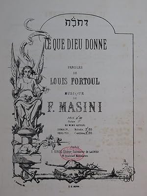 Immagine del venditore per MASINI F. Ce que Dieu Donne Chant Piano ca1858 venduto da partitions-anciennes