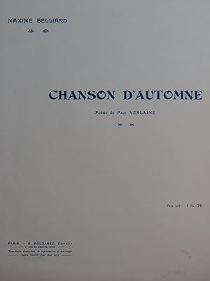 Bild des Verkufers fr BELLIARD Maxime Chanson d'Automne Chant Piano zum Verkauf von partitions-anciennes