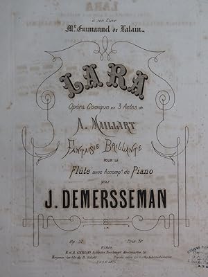 DEMERSSEMAN Jules Fantaisie sur Lara A. Maillart Piano Flûte ca1870