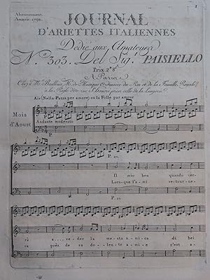 PAISIELLO Giovanni Il mio ben quando verra Chant Orchestre 1791