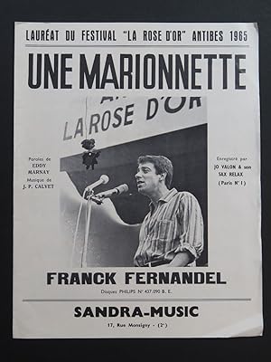 Immagine del venditore per Une Marionnette Franck Fernandel Chant Piano 1965 venduto da partitions-anciennes