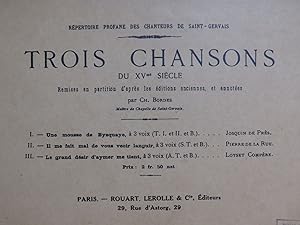 Trois Chansons du XVe Siècle Chant