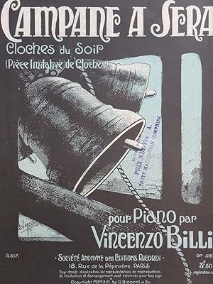 Seller image for BILLI Vincenzo Campane a Sera op 316 Piano ca1922 for sale by partitions-anciennes