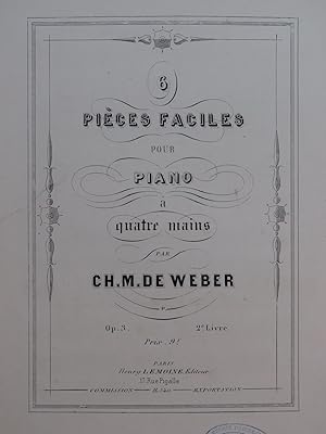 Bild des Verkufers fr WEBER 6 Pices Faciles op 3 Livre 2 Piano 4 Mains XIXe zum Verkauf von partitions-anciennes