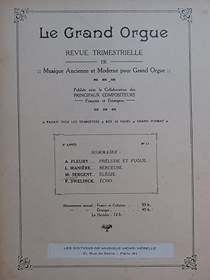 SERGENT Maurice Élégie Orgue