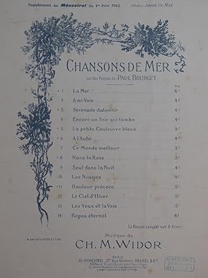 Seller image for WIDOR Ch. M. Rosa la Rose Chant Piano 1902 for sale by partitions-anciennes