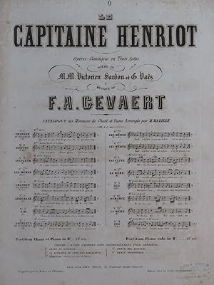 Imagen del vendedor de GEVAERT F. A. Le Capitaine Henriot Ouverture ca1865 a la venta por partitions-anciennes