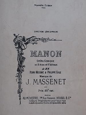 Seller image for MASSENET Jules Manon Opra Chant Piano for sale by partitions-anciennes