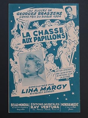 Imagen del vendedor de La Chasse aux Papillons Georges Brassens Chant 1953 a la venta por partitions-anciennes