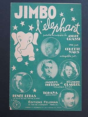 Seller image for Jimbo L'lphant Andr Grassi Chant 1947 for sale by partitions-anciennes