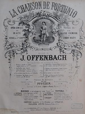 Imagen del vendedor de OFFENBACH Jacques La Chanson de Fortunio No 6 Chant Piano XIXe a la venta por partitions-anciennes