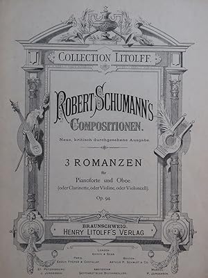 SCHUMANN Robert Romanzen Romances Piano Hautbois