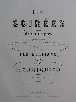 BERBIGUIER Tranquille Rondo d'Herold Piano Flûte ca1840