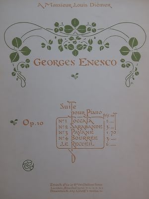Immagine del venditore per ENESCO Georges Toccata op 10 Piano 1904 venduto da partitions-anciennes