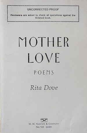 Seller image for Mother Love (Uncorrected Proof) for sale by Derringer Books, Member ABAA