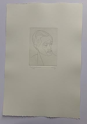 A Portrait Etching of Hugh MACDIARMID by Freddy Theys.