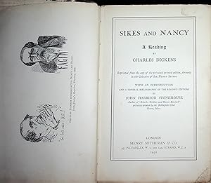 Seller image for Sikes and Nancy, A Reading for sale by Stanley Louis Remarkable Books