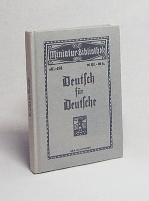 Bild des Verkufers fr Tarnschrift "Deutsch fr Deutsche" / hrsg. im Juni 1935 vom Schutzverb. Dt. Schriftsteller, Sektion Frankreich. [Neu hrsg. von der Studienbibliothek zur Geschichte der Arbeiterbewegung, Zrich]. Mit einem Nachw. von Theo Pinkus zum Verkauf von Versandantiquariat Buchegger