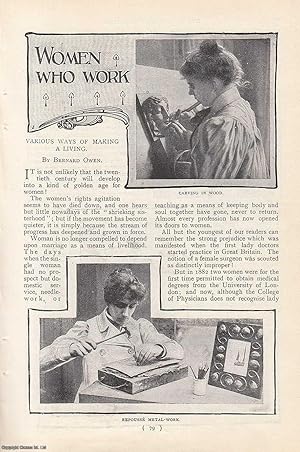 Seller image for Pillow-Lace Making ; Embossing Leather ; Physical Trainer ; Tapestry Making & more : Women Who Work. Various Ways of Making a Living. An uncommon original article from the Harmsworth London Magazine, 1901. for sale by Cosmo Books