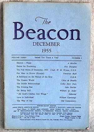 Bild des Verkufers fr The Beacon December 1955 Volume XXXIV Number 9 zum Verkauf von Argyl Houser, Bookseller