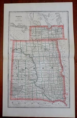 Dakota Territory Deadwood Rapid City Bismarck Fargo 1884 Cram detailed map
