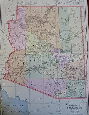 Arizona Territory Phoenix State Map 1902 George Cram map