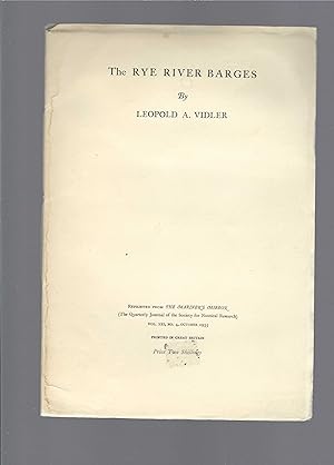 The Rye River Barges (Reprinted from The Mariner's Mirror)