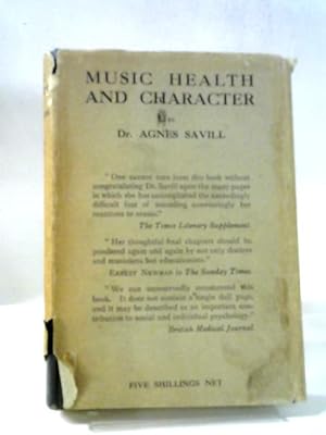 Imagen del vendedor de Music, Health And Character a la venta por World of Rare Books