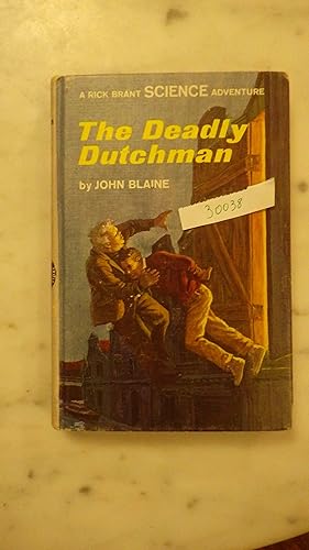 Imagen del vendedor de Deadly Dutchman Mystery, The Rick Brant Science Adventure Series #22, 1967 ( SCARCE 1st Edition ) Gray Mauve Spine Black lettering & bottom number 8822, A tight square clean copy of RARE book, COVER OF Book has 2 Men Fighting near Wooden Door , back cover has listing of Rick Brant bks in red listed thru Science Projects a la venta por Bluff Park Rare Books
