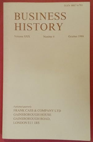 Bild des Verkufers fr Business History. Volume 30, Number 4, January 1988. zum Verkauf von Plurabelle Books Ltd