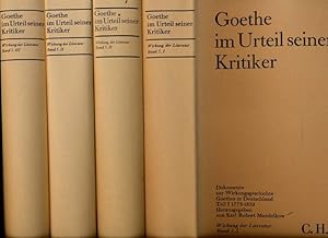 Seller image for Goethe im Urteil seiner Kritiker. 4 Bde. (= kompl. Edition). Band 1: 1773-1832, Band 2: 1832-1870, Band 3: 1870-1918, Band 4: 1918-1982. for sale by Versandantiquariat  Rainer Wlfel