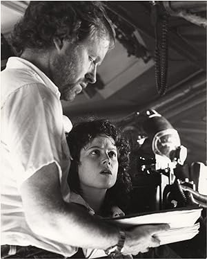 Alien (Original photograph of Ridley Scott and Sigourney Weaver from the set of the 1979 film)