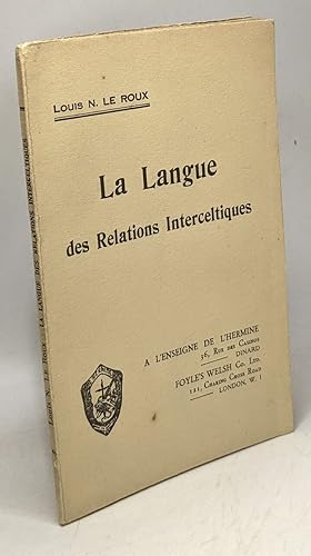 Seller image for La langue des Relations Interceltiques for sale by crealivres