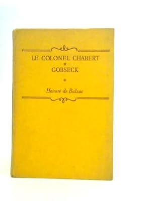 Seller image for Le Colonel Chabert, Gobseck for sale by World of Rare Books