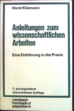 Bild des Verkufers fr Anleitungen zum wissenschaftlichen Arbeiten : Eine Einfhrung in die Praxis. Bd. 15. zum Verkauf von books4less (Versandantiquariat Petra Gros GmbH & Co. KG)