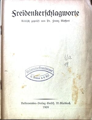 Bild des Verkufers fr Freidenkerschlagworte; zum Verkauf von books4less (Versandantiquariat Petra Gros GmbH & Co. KG)