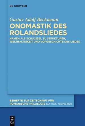 Immagine del venditore per Onomastik des Rolandsliedes venduto da BuchWeltWeit Ludwig Meier e.K.