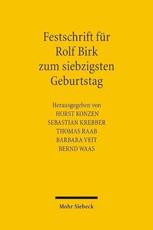 Seller image for Festschrift fr Rolf Birk zum siebzigsten Geburtstag for sale by BuchWeltWeit Ludwig Meier e.K.
