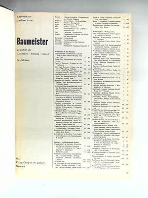 Baumeister - Zeitschrift für Architektur, Planung, Umwelt - 72. Jahrgang 1975 - Heft 1-12 gebunden