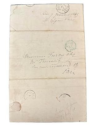 Autograph letter signed (in full), in French, to Charles Hygin de Furcy; [Paris, 7 January 1845]