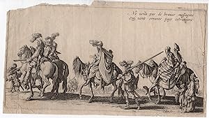 Antique Print-GYPSIES-GUARDS-MARCHING-WEAPONS-HORSEBACK-Callot-ca 1660