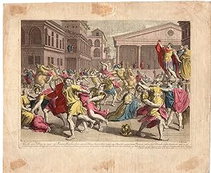 Seller image for Antique Print-ROMULUS-RAPE-SABINE WOMEN-ROME-Pool-Poussin-ca 1700 for sale by Pictura Prints, Art & Books
