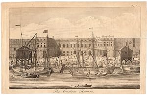 Antique Print-CUSTOM HOUSE-THAMES-LONDON-SHIPS-TRADERS-MERCHANDISE-Toms-1739