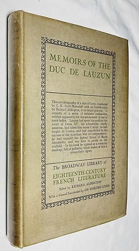 Seller image for Memoirs of the Duc De Lauzun for sale by Hadwebutknown