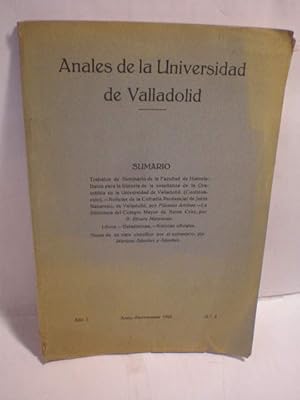 Imagen del vendedor de Anales de la Universidad de Valladolid N 2 - Abril Septiembre 1928 a la venta por Librera Antonio Azorn