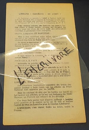 Rare tract de la Résistance française - Front National de lutte pour l'indépendance et la Libérat...