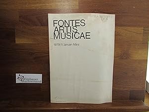 Seller image for Fontes Artis Musicae, 1979, Vol. XXVI, Nr. 1, Januar-Mrz for sale by Antiquariat im Kaiserviertel | Wimbauer Buchversand