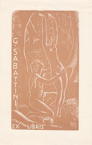 Seller image for Ex Libris G. Sabattini. Zwei Frauenakte. for sale by Antiquariat  Braun